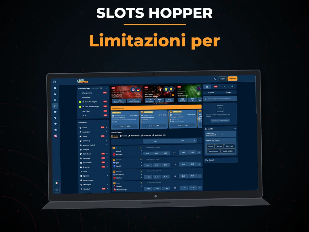 slots hopper - Limitazioni per